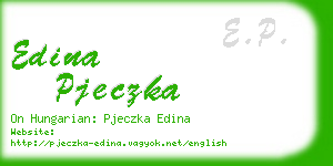 edina pjeczka business card